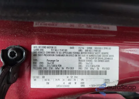 2017 Ford Focus Se from USA, damaged, VIN 1FADP3F26HL204633